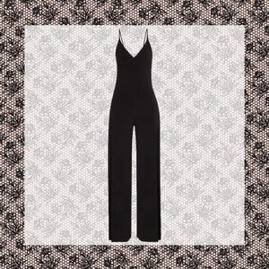 Norma Kamali Jersey Slip Wide Leg Jumpsuit in Black size S NWT!